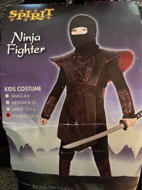 Spirit Ninja Fighter Kids Costume X-Large 14-16 Halloween Cosplay